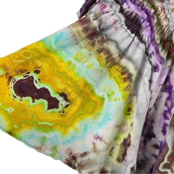 Free People Tie Dye Babydoll Top Tee Womens Size Small Handmade Multi FP Shirt - Picture 4 of 9